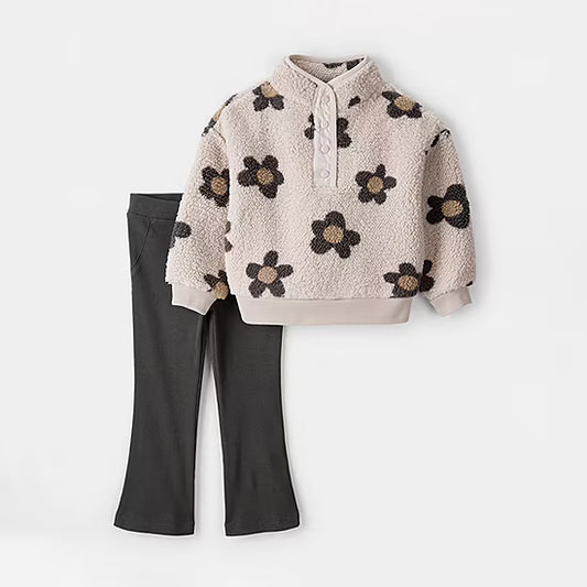 Carter's Sherpa Floral Toddler Girls 2-pc. Pant Set